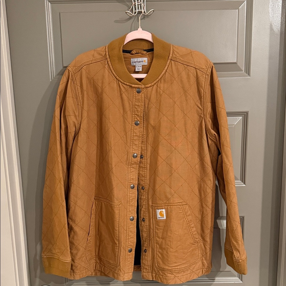 Carhartt Tan Quilted Snap Jacket